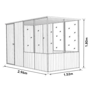 Absco Chicken Coop 1.52mW x 2.96mD x 1.80mH - Shed City